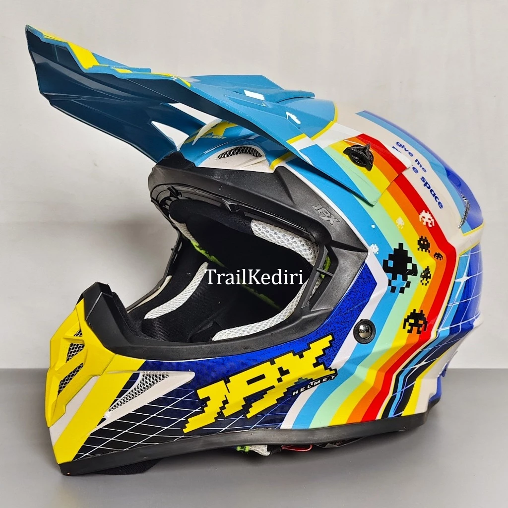 JPX Fox1 X41 White Glossy Helm Cross Trail Google TrailKediri