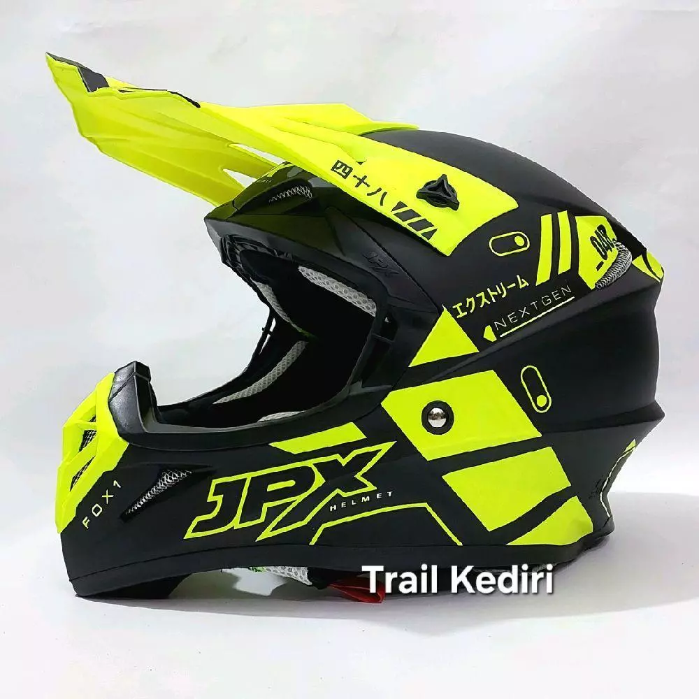 Jpx Fox1 X48 Black Yellow Dop Cross Helm Trail Kediri Google