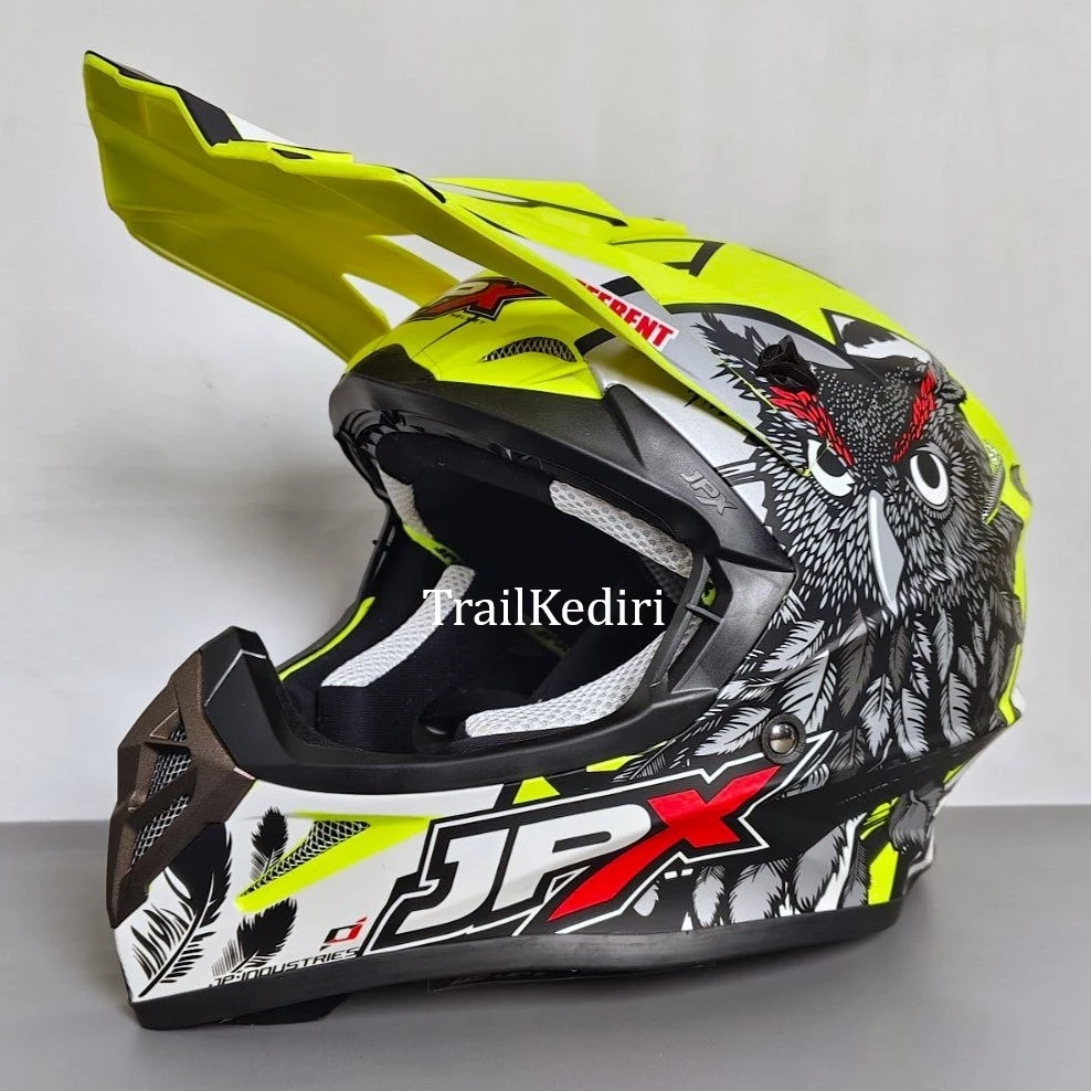 Trail Kediri JPX X13 Fox1 Flo yellow dop Helm Cross Google